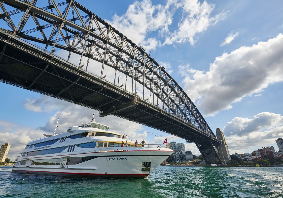 Cruise passing under the Sydney Harbour Bridge Cruise passing under the Sydney Harbour Bridge