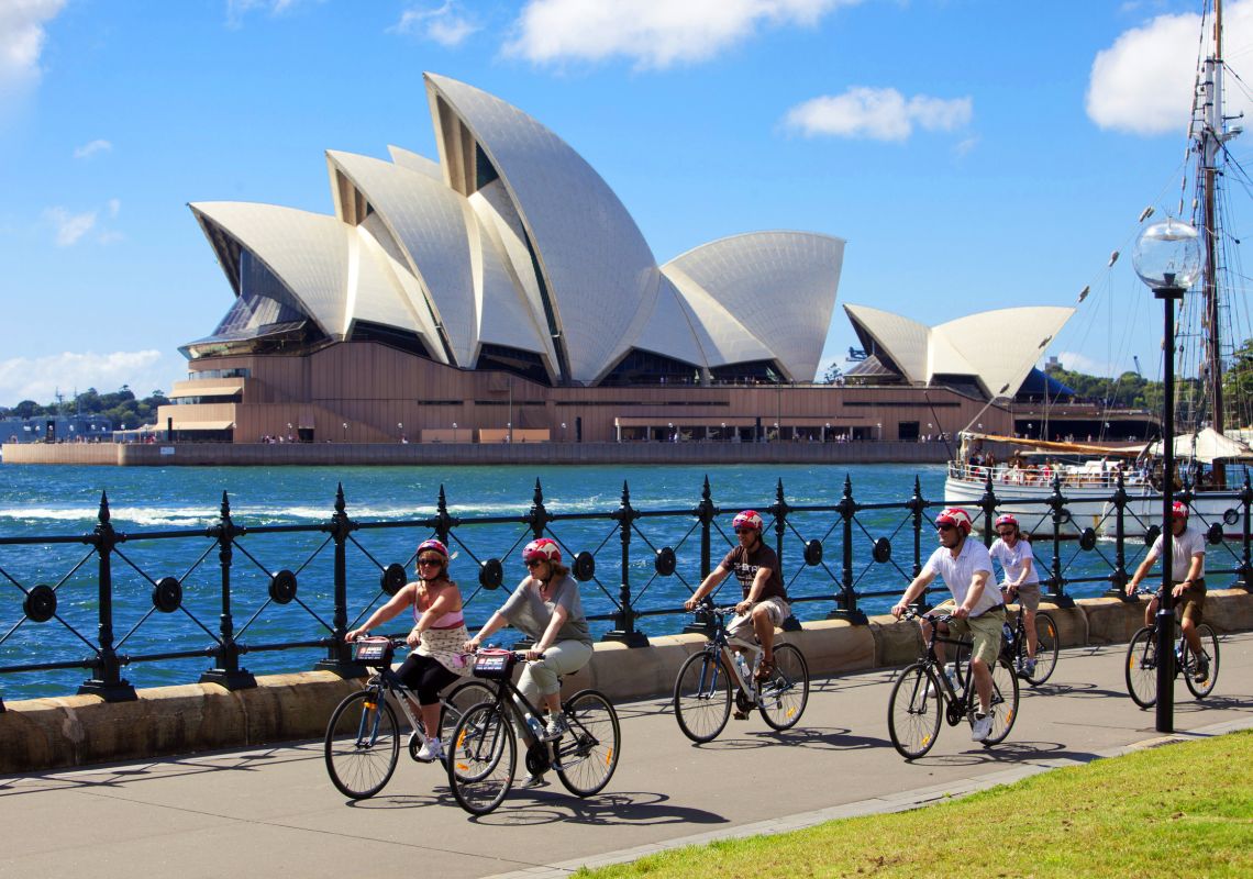 Bonza Bike Tours, The Rocks A Bonza Bike tour cycling near the Sydney Opera House