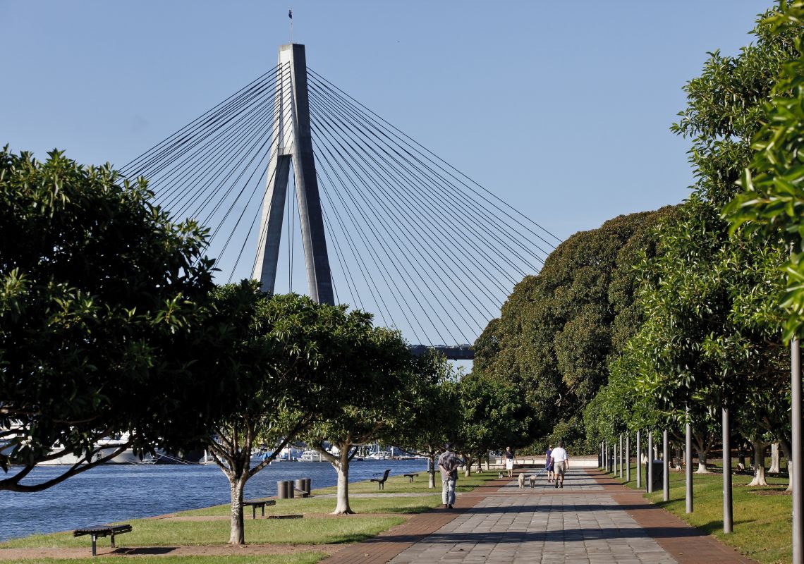 Foreshore walk at Blackwattle Bay Park in Glebe