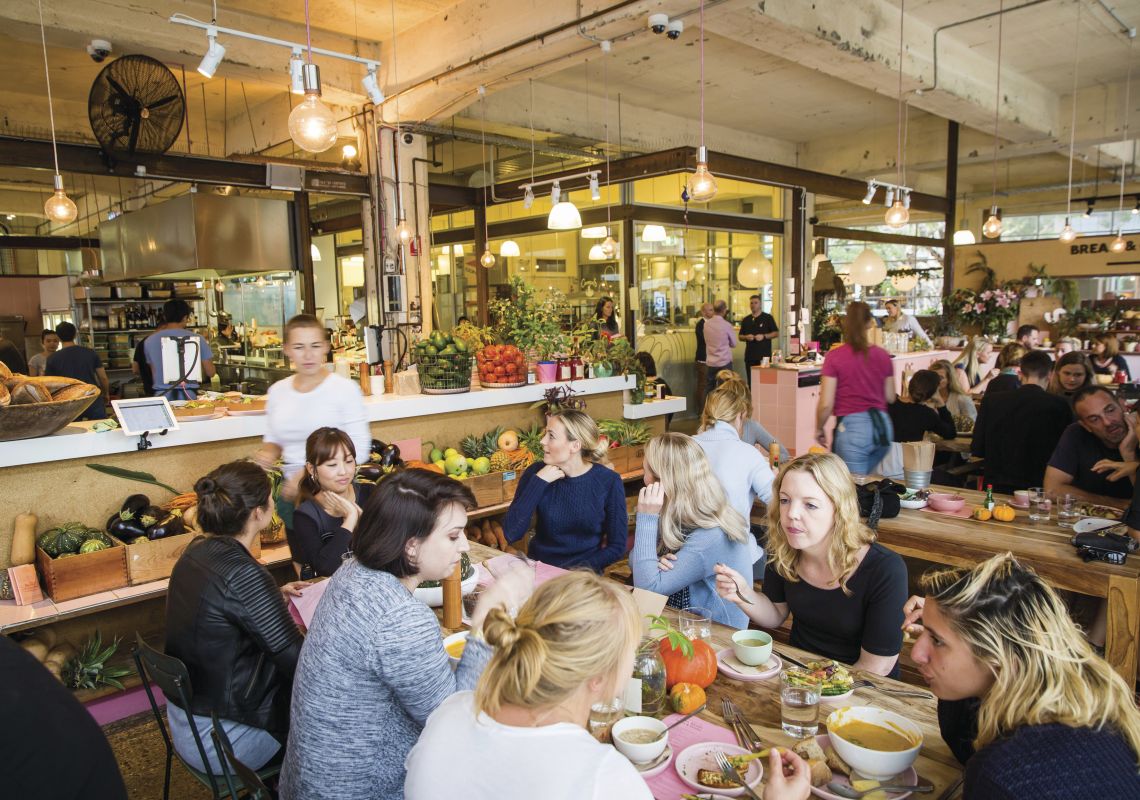 Bread & Circus Wholefoods Canteen, Alexandria People dining at Bread & Circus Wholefoods Canteen, Alexandria