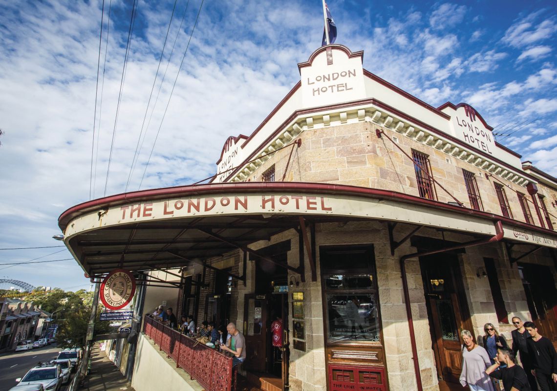 The London Hotel, Balmain Exterior view of the historic London Hotel in Balmain