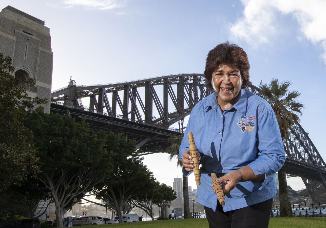 Dreamtime Southern X Tours, The Rocks Aboriginal tour guide Margret Campbell of Dreamtime Southern X in The Rocks, Sydney