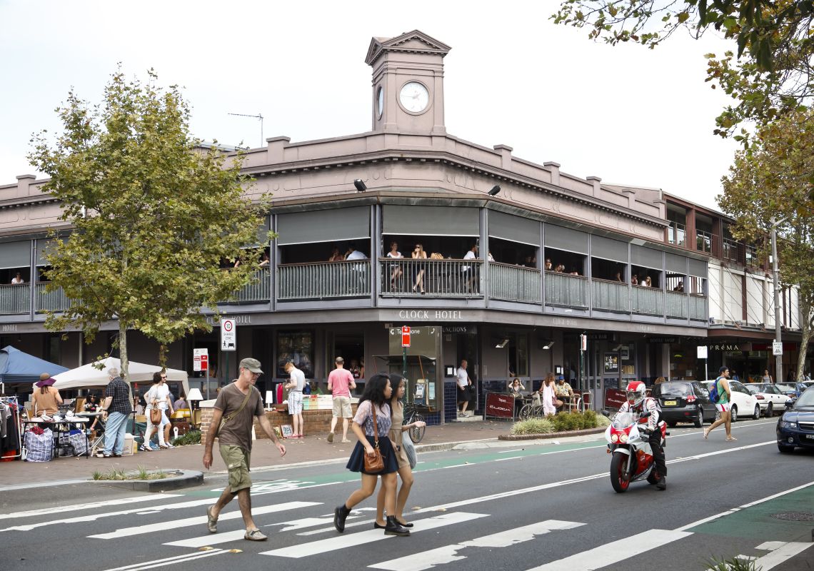 The Clock Hotel, Surry Hills The Clock Hotel on Crown Street in Surry Hills, Inner Sydney
