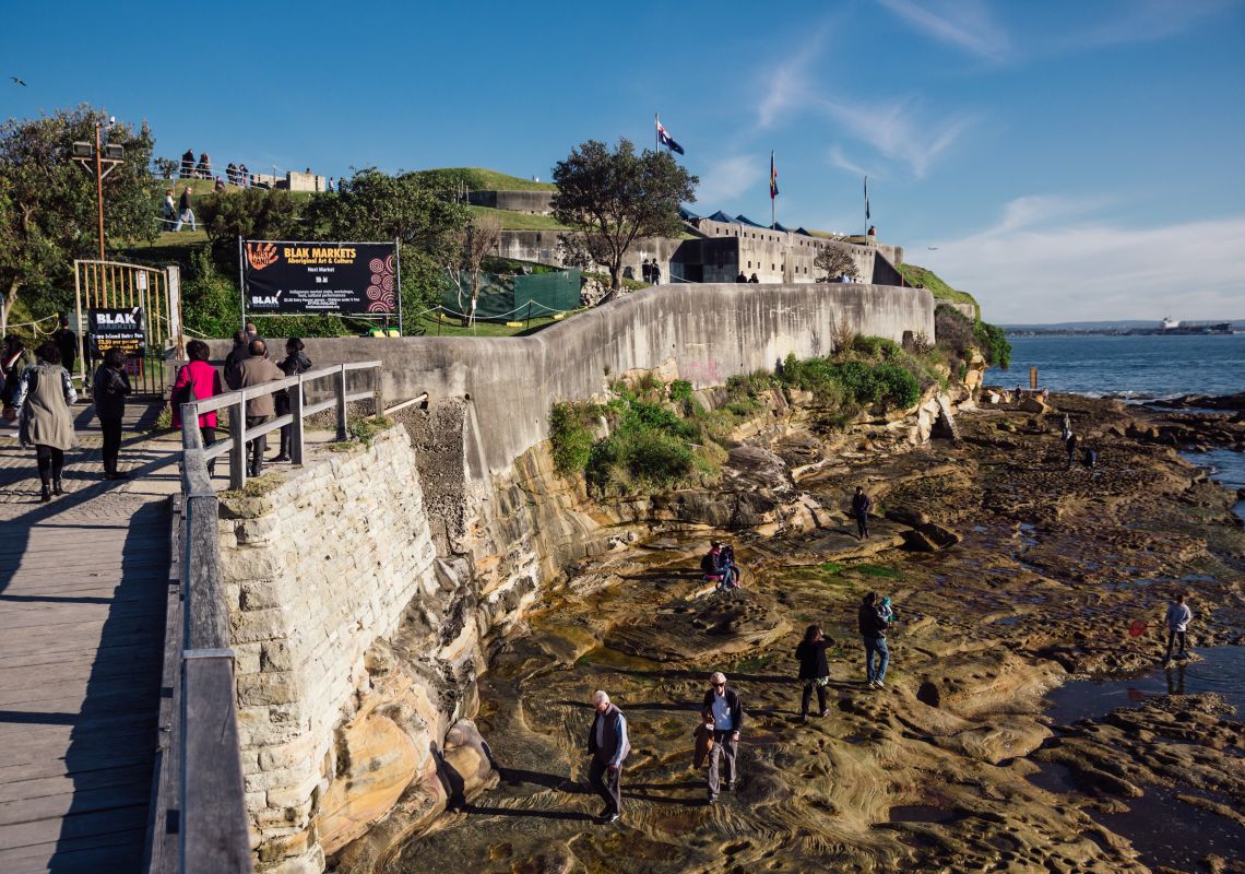 Blak Markets, La Perouse Crowds visiting Blak Markets at Bare Island in La Perouse, Sydney East