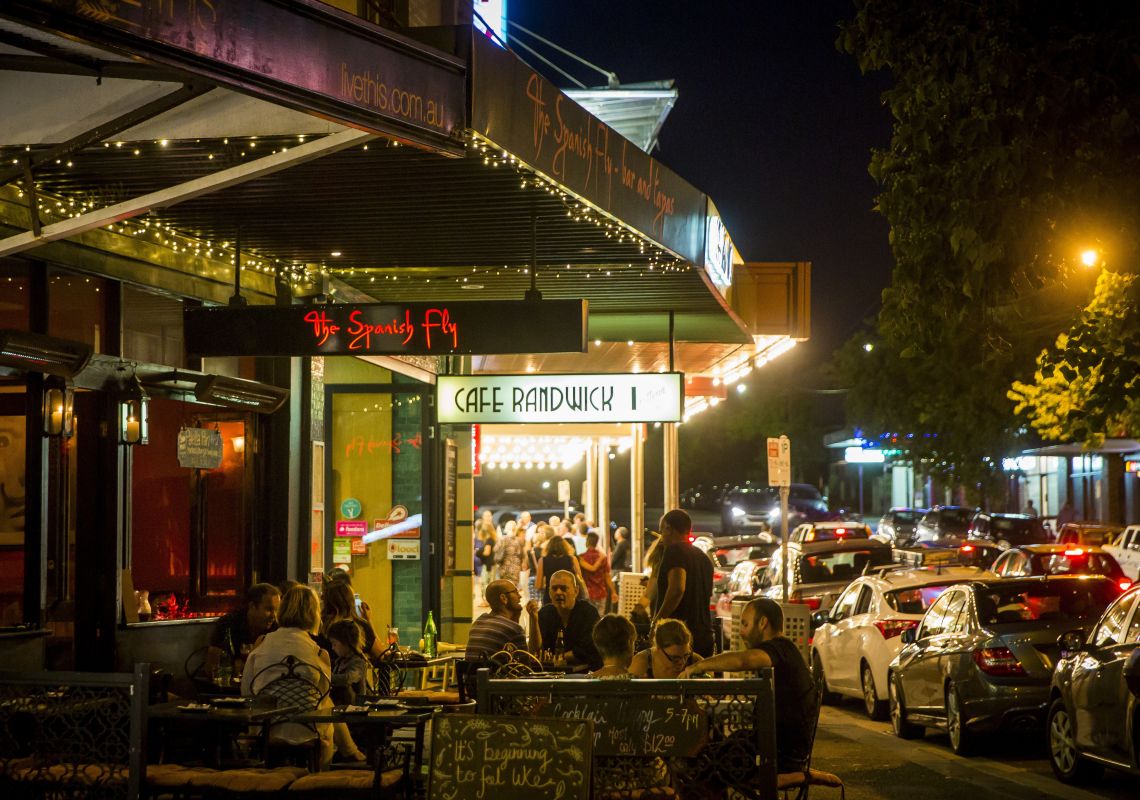 The Spot, Randwick People dining outside at The Spanish Fly, The Spot in Randwick, Sydney East
