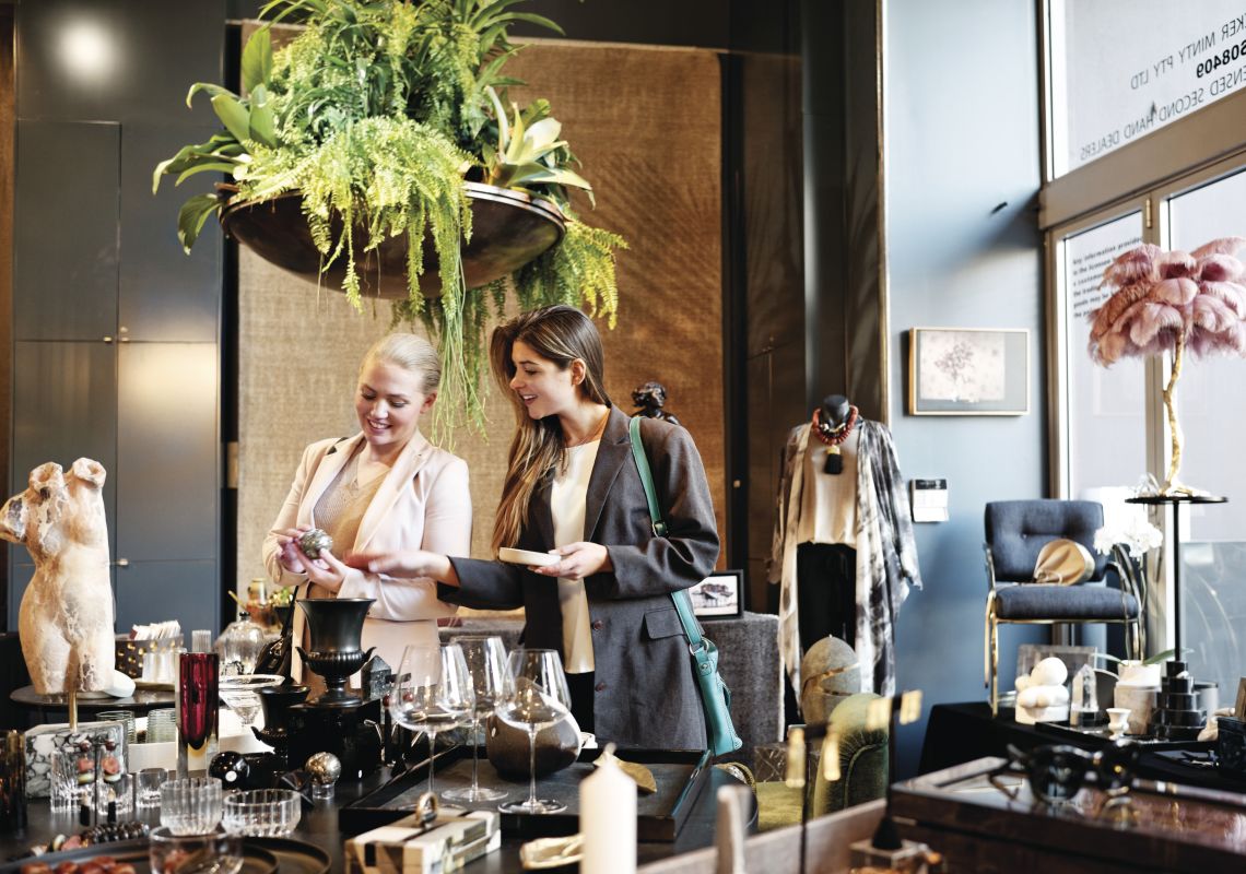 Becker Minty, Potts Point Friends enjoying a day of shopping at Becker Minty in Potts Point, Sydney City