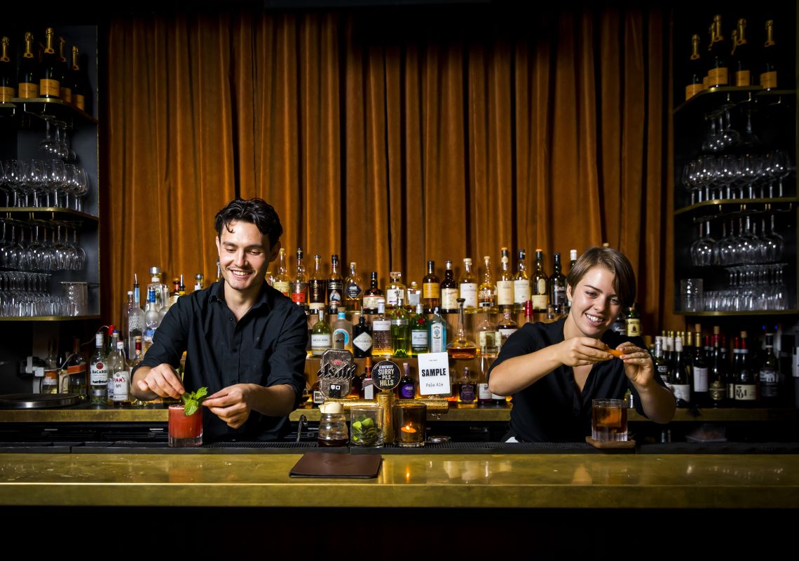 Golden Age Cinema & Bar, Surry Hills Bartenders creating cocktails at the Golden Age Cinema & Bar in Surry Hills