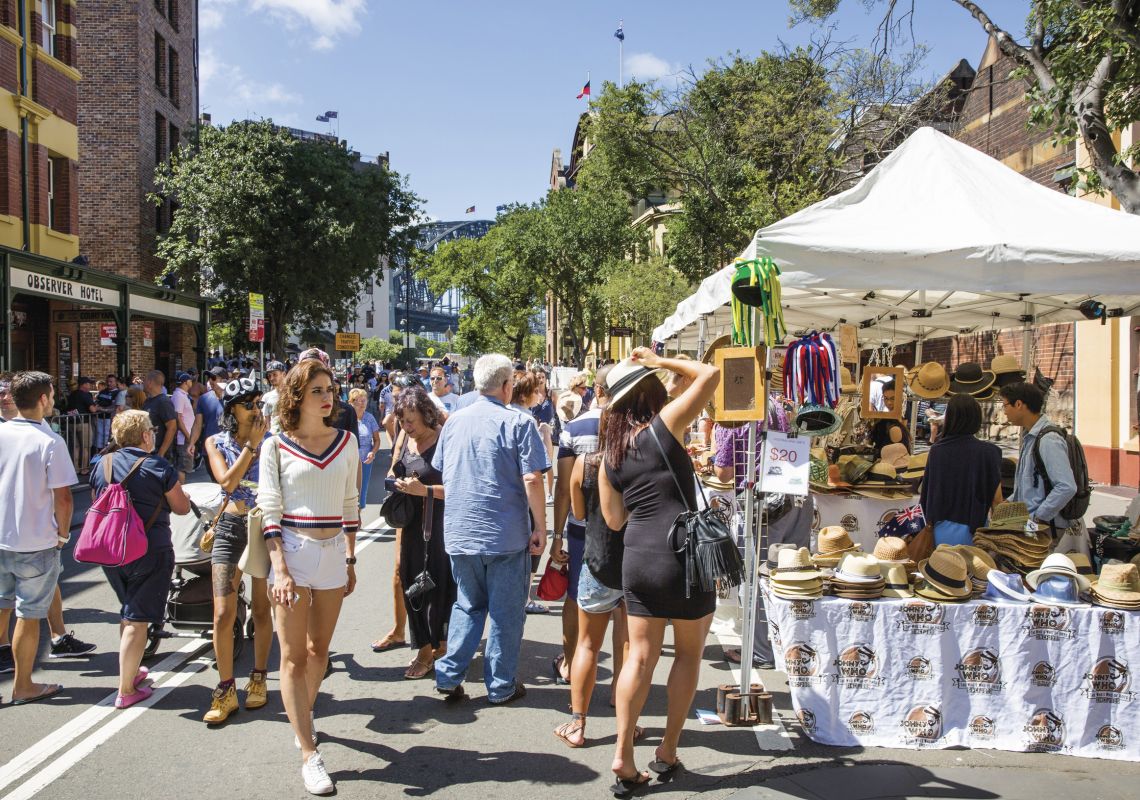 Markets, The Rocks Markets set up during Australia Day in The Rocks, Sydney City