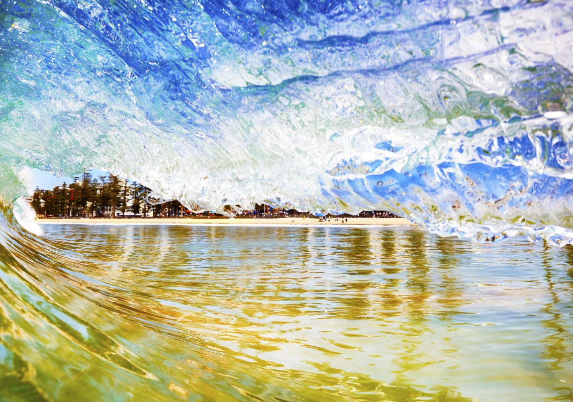 Manly Beach, Manly Wave breaks near the shore on Manly Beach