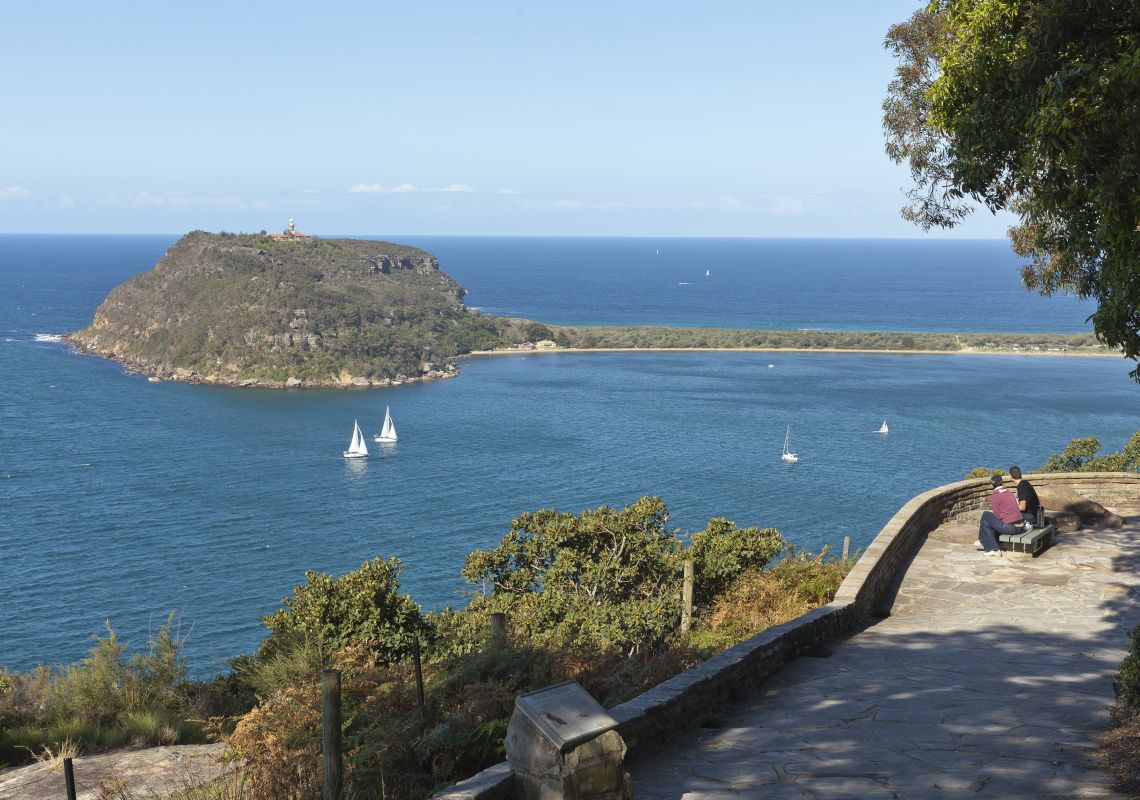West Head, Ku-Ring-Gai Chase National Park View from West Head lookout over to Barrenjoey Headland, Ku-Ring-Gai Chase National Park
