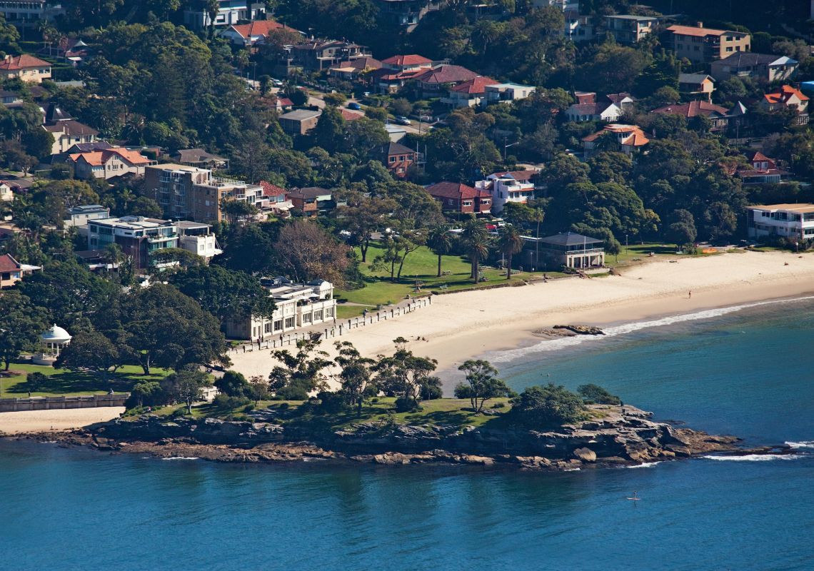 Aerial of Balmoral Beach at Mosman, Sydney North