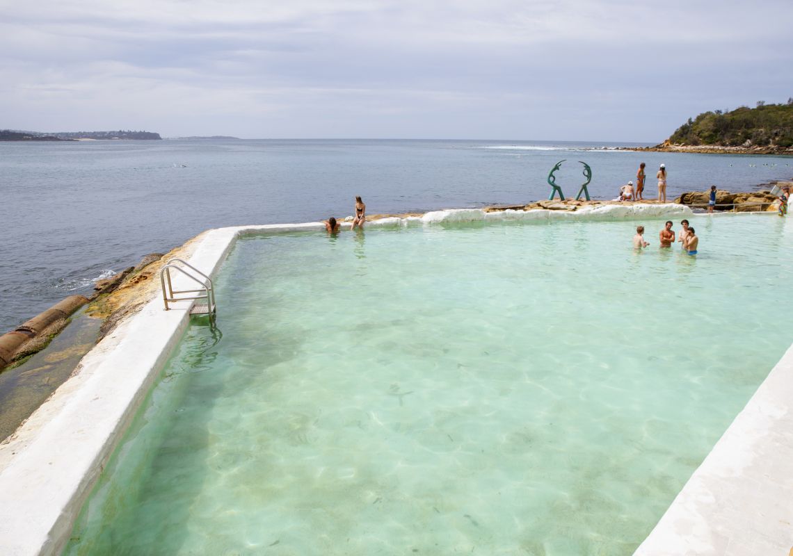 Fairy Bower Ocean Pool, Manly People enjoying a swim in the Fairy Bower Ocean Pool, Manly