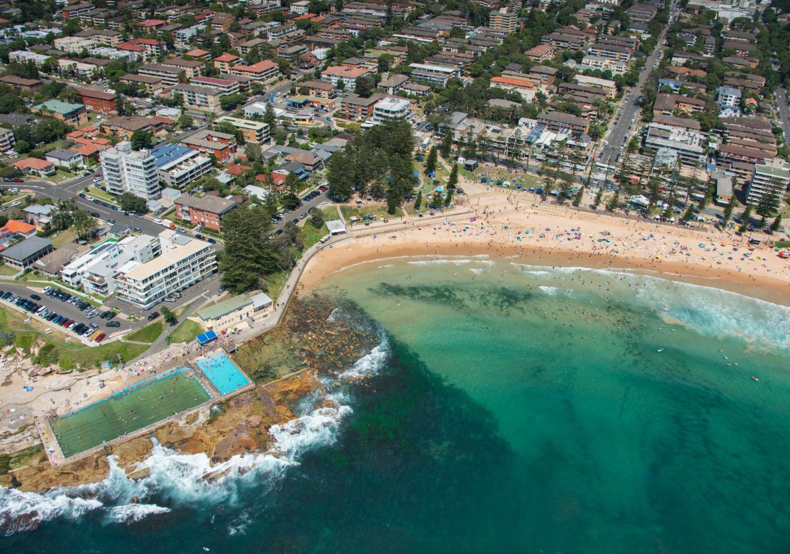 Crowds celebrating Australia Day at Dee Why Beach 