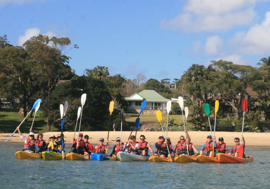 Corporate kayak trip at Bundeena in Sydney South