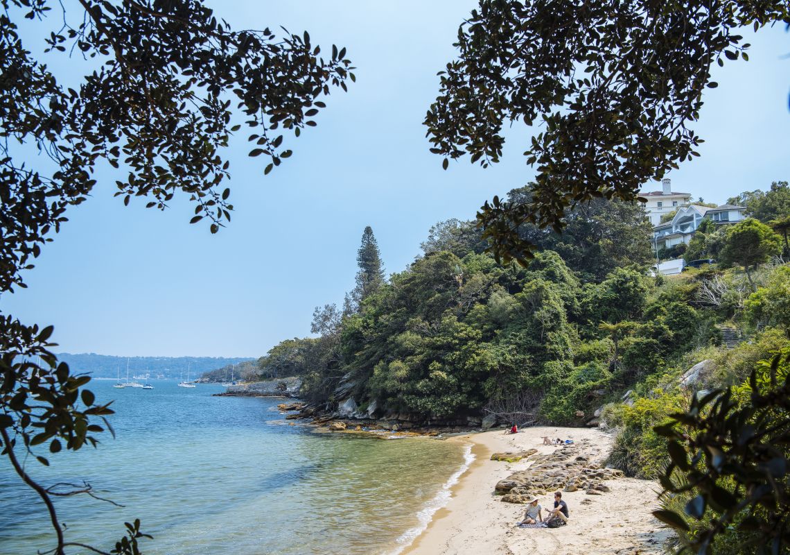 Queens Beach, Vaucluse Couple enjoying scenic views from Queens Beach in Vaucluse, Sydney East