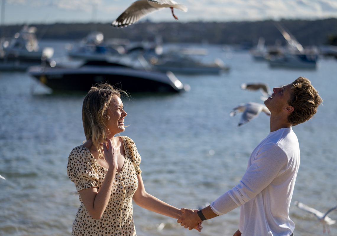 Watsons Bay, Sydney Harbour Couple enjoying a walk along the beach at Watsons Bay, Sydney Harbour