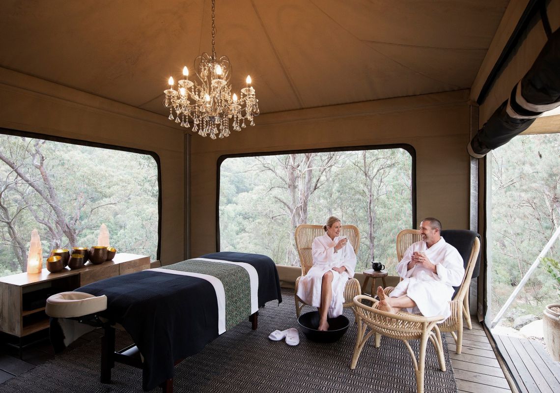 Massage Tent at Spicers Sangoma Retreat in Hawkesbury, Sydney North