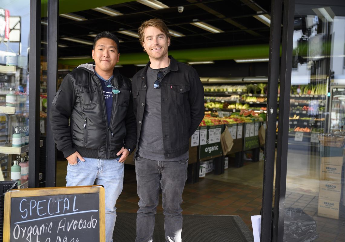 Hayden visits Taste Organic to pick up some ingredients, in Enmore, Inner Sydney