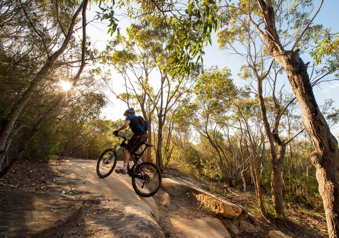Mountain biking at Manly Dam, Sydney North