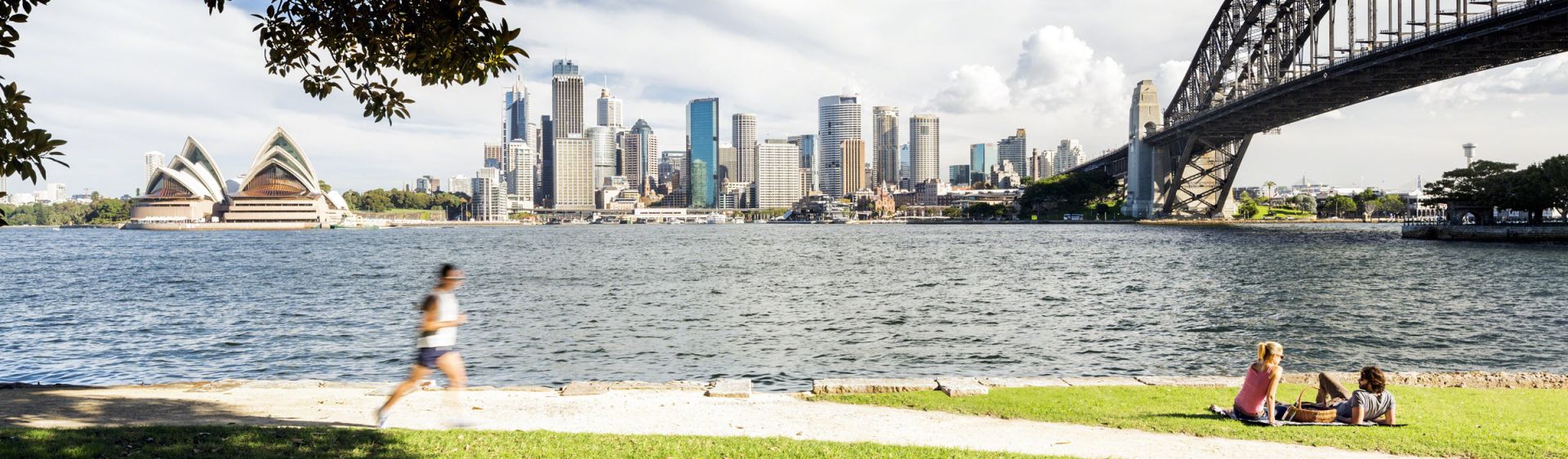 Picnic on Sydney harbour foreshore in Kirribilli Sydney Harbour from Kirribilli