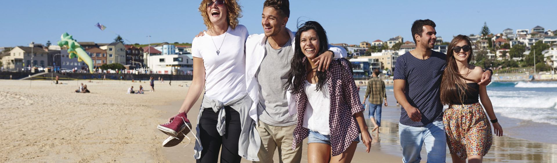 Students enjoying a sunny day at Bondi Beach in Sydney Bondi Beach, Sydney