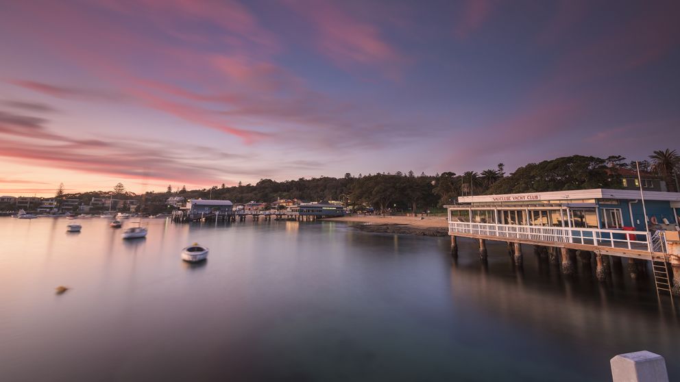 Sunset over Vaucluse Yacht Club in Watsons Bay, Sydney East