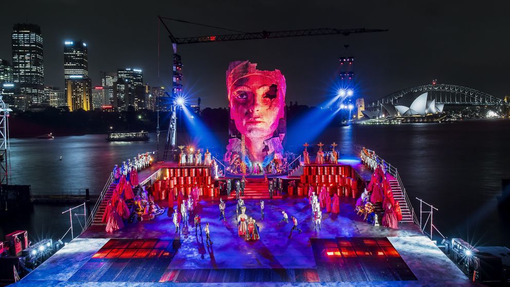 Spectacular production of Verdi's Aida, Handa Opera against the back drop of Sydney Harbour