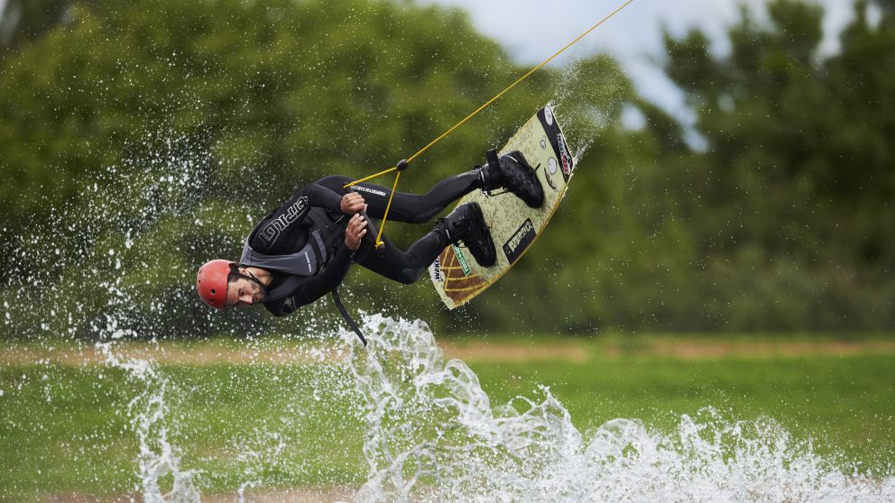 Man enjoying an action-packed experience at Cables Wake Park in Penrith, Sydney west