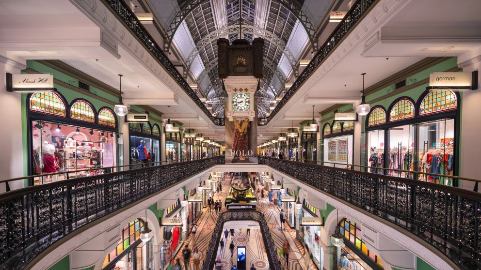 Four levels of shopping in the Queen Victoria Building, Sydney CBD