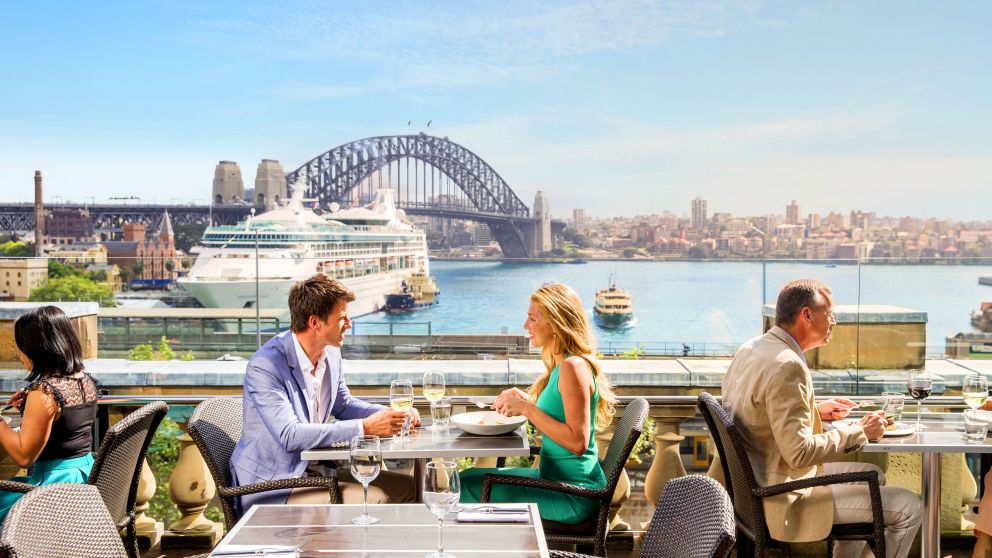 Dining at Cafe Sydney in Circular Quay, Sydney Harbour
