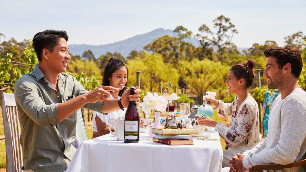 Friends enjoying a High Tea experience at Cambewarra Estate Winery, Bangalee
