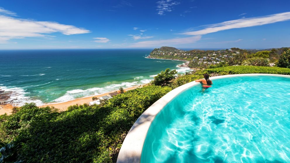 Scenic views from Jonah's Restaurant and Boutique Hotelpool, Whale Beach, Sydney