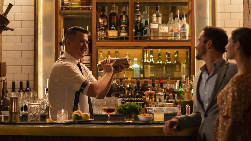 Couple ordering cocktails at Palmer and Co., Sydney