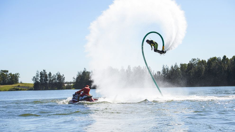 Man enjoying an action-packed experience at Jetpack Adventures (Sydney International Regatta Centre) in Penrith, Sydney West