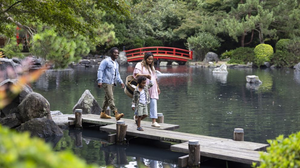 Family enjoying a visit to the Auburn Botanic Gardens, Sydney West