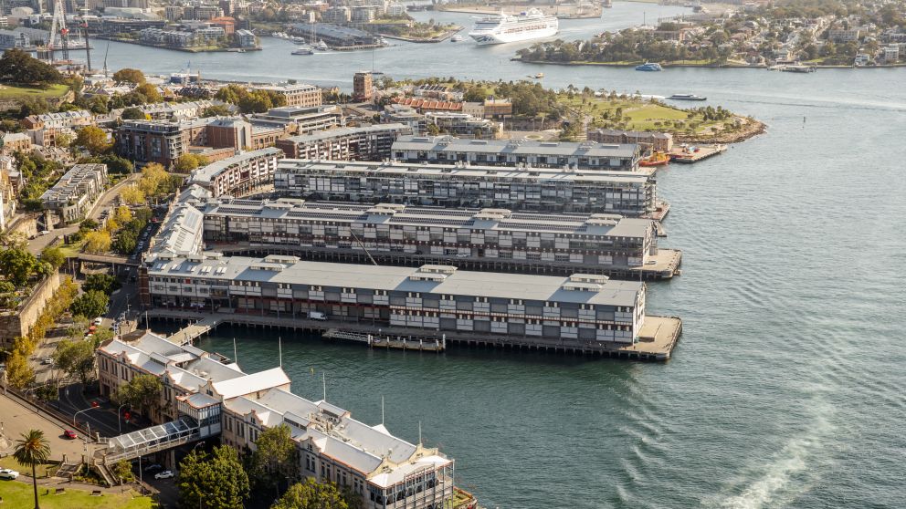 Views across Sydney Harbour facing west over Walsh Bay.