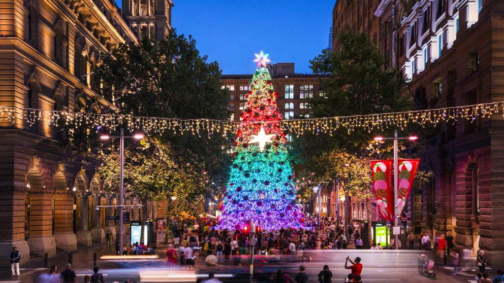 Christmas Tree & Lights in Martin Place