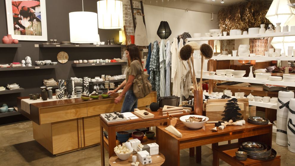 Interior of homewares store, Planet Furniture in Surry Hills