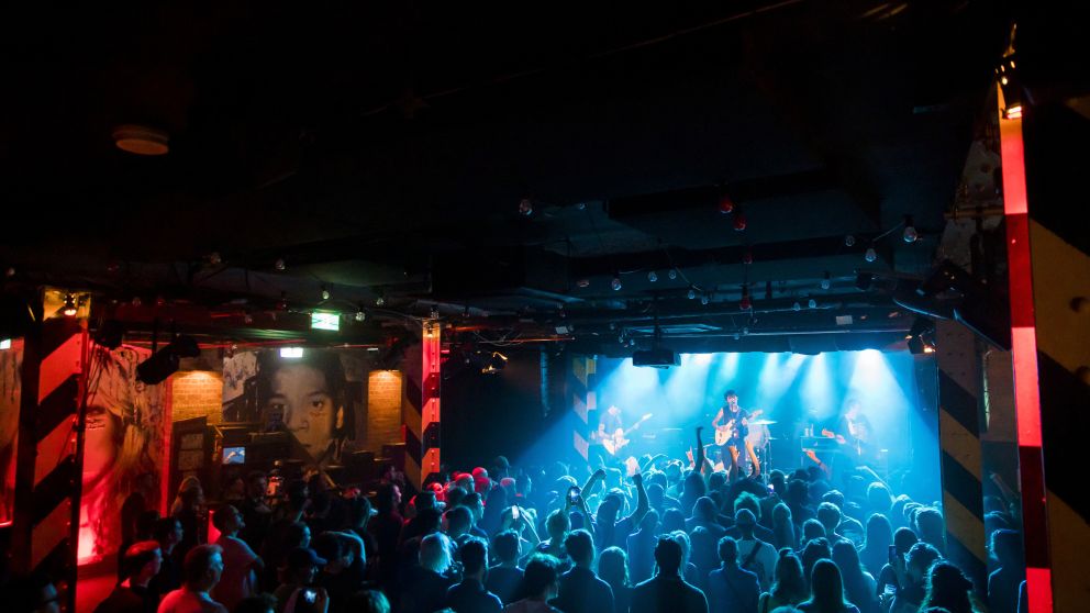 Patrons enjoying live music at the Oxford Art Factory, Darlinghurst