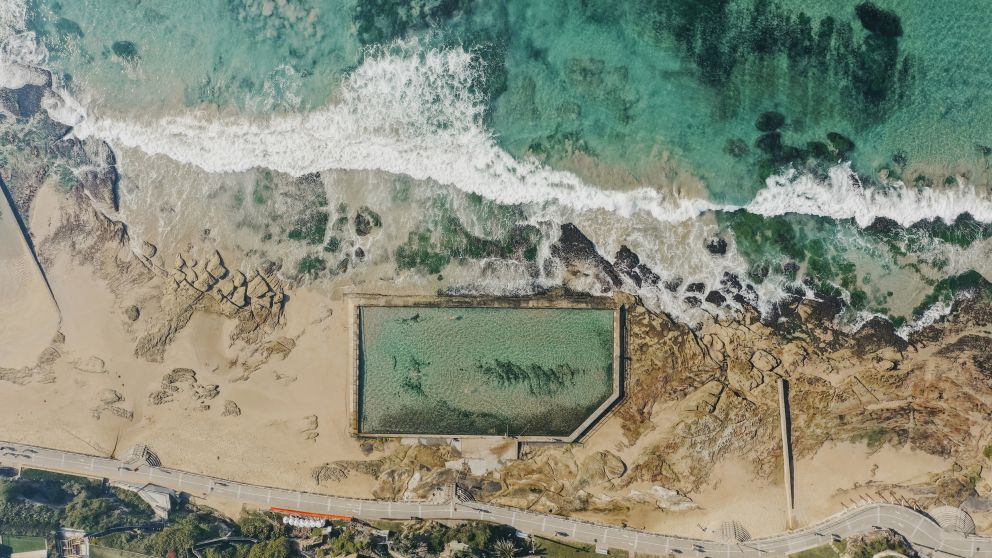 Bird's-eye view over Cronulla Rock Pool in Sydney South