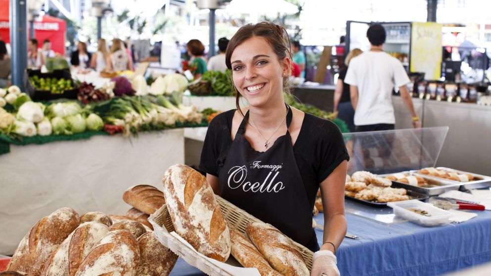 Formaggi Ocello stall at the EQ Village Markets, Moore Park