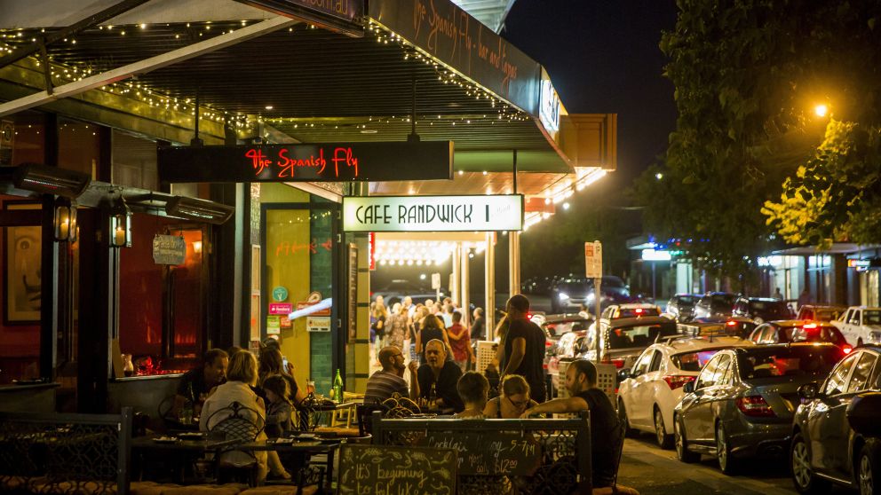 People dining outside at The Spanish Fly, The Spot in Randwick, Sydney East