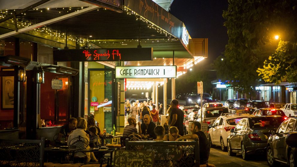 People dining outside at The Spanish Fly, The Spot in Randwick, Sydney East