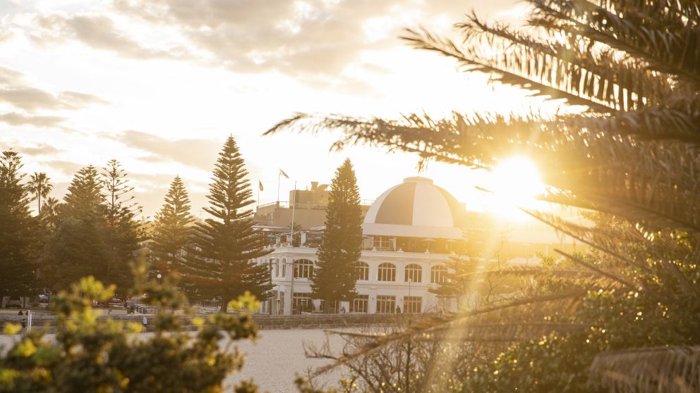 Afternoon sun shining over Coogee Beach, Coogee, Sydney east