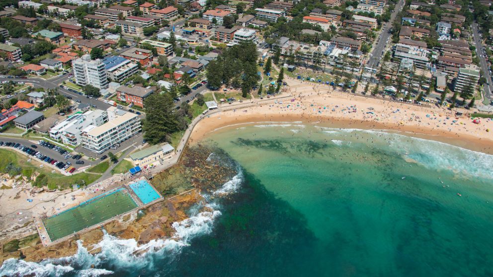 Crowds celebrating Australia Day at Dee Why Beach in Northern Beaches, Sydney North