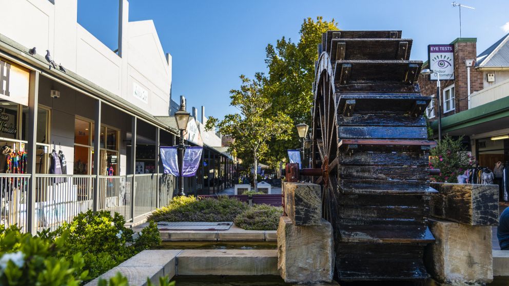 Shops along George Street in the historic suburb of Windsor