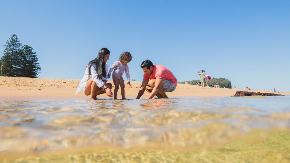 Family enjoying day at Mona Vale Beach, Mona Vale