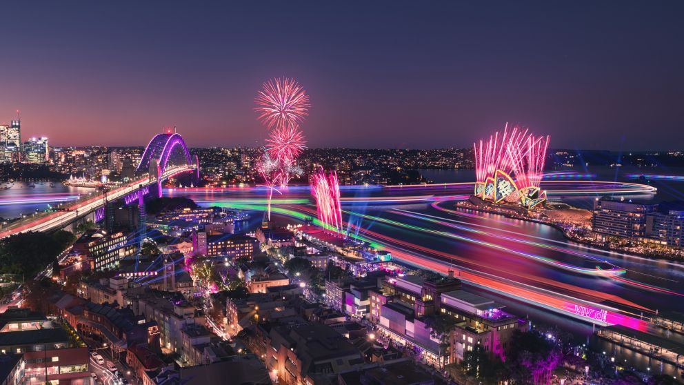 Views of Vivid Sydney Harbour Lights 2022