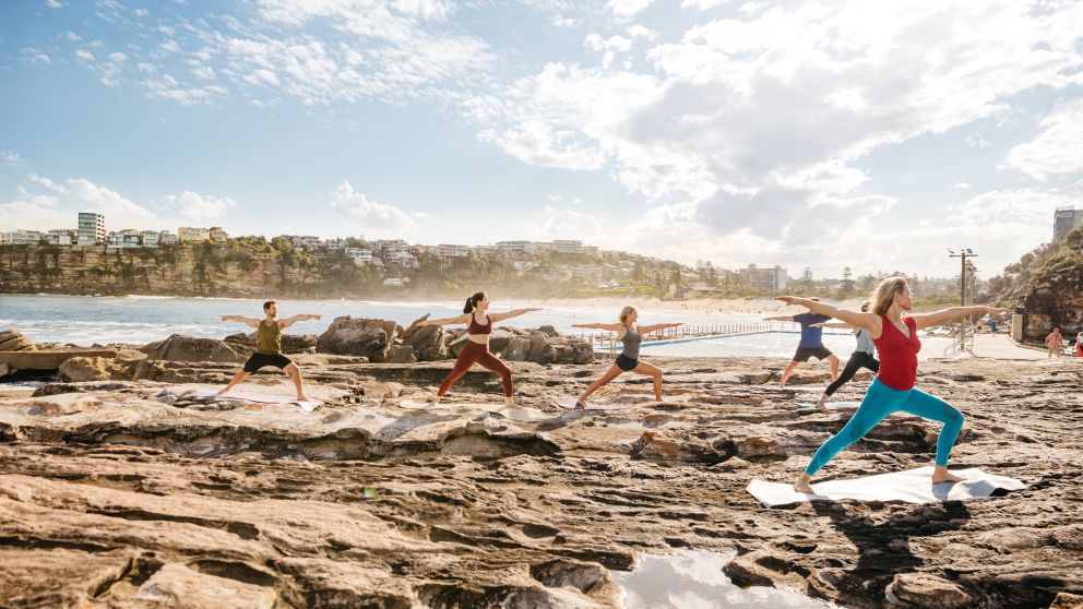 Yoga on Freshwater Beach