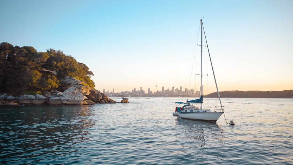 Boat moored in Vaucluse Bay near Nielsen Park